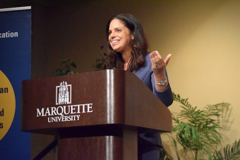 Soledad OBrien moderated a conversation discussing racism on campus. 