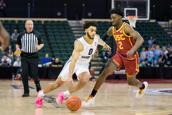 Senior guard Markus Howard scored 51 points against the USC Trojans Nov. 29 in the Orlando Invitational. (Photo courtesy of Marquette Athletics)