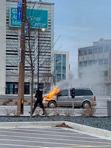 BREAKING: Car catches fire across from Al McGuire Center