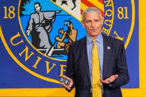 Lovell speaks at his sixth annual presidential address in the AMU.