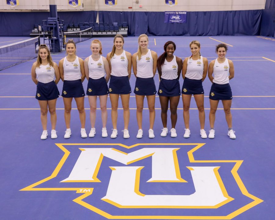 Marquette womens tennis team for the 2019-20 season. (Photo courtesy of Marquette Athletics.) 
