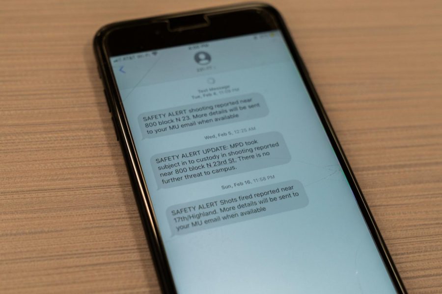 MUPD uses text messages to alert students about safety concerns. 