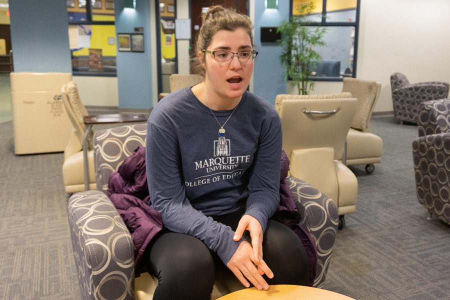 Brooke McArdle commutes three hours twice a week to take classes at the University of Madison. 