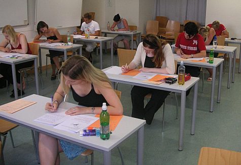 Students taking a test. (Photo via Wikimedia.)