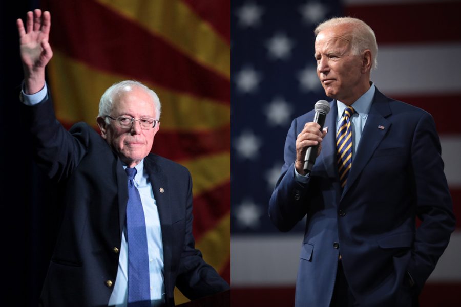 Students voiced their opinions about specific issues that the democratic primary candidates Bernie Sanders (left) and Joe Biden have focused on. 

Photos courtesy of Flikr 