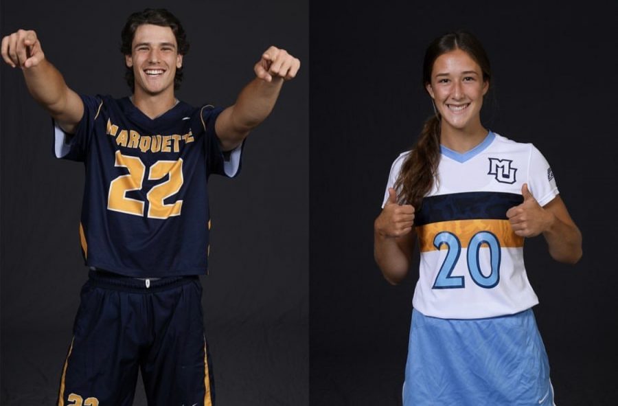 Cole (left) and Carrie (right) from a post on the Marquette SAAC Instagram page. (Photo courtesy of Carrie Froemming.)