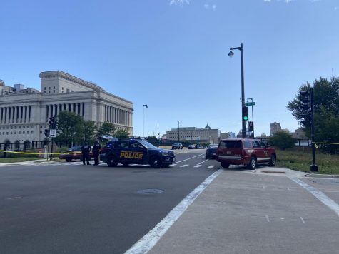 Officers were on the scene. Photo by Alexa Jurado