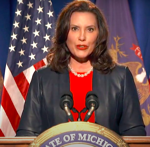 Gov. Gretchen Whitmer speaks at the Democratic National Convention on night one. 
Screenshot grabbed from livestream on DNC website.