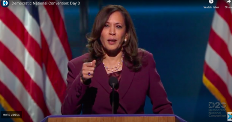 Kamala Harris officially becomes the vice presidential nominee on the Democratic ticket. 
Screenshot from DNC livestream. 