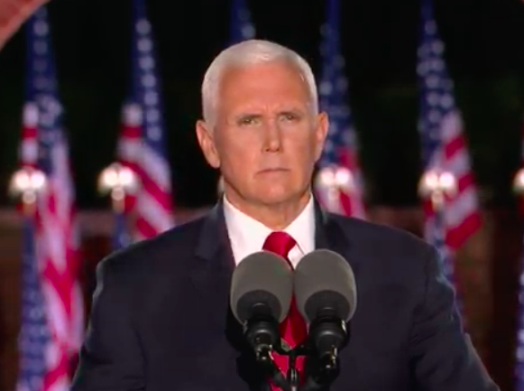 Vice President Mike Pence wraps up the third day of the Republican National Convention. 
Screenshot from RNC livestream. 