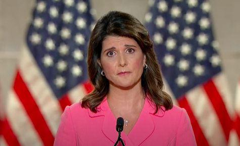 Nikki Haley spoke on the first night of the Republican National Convention. Screenshot from RNC Livestream. 