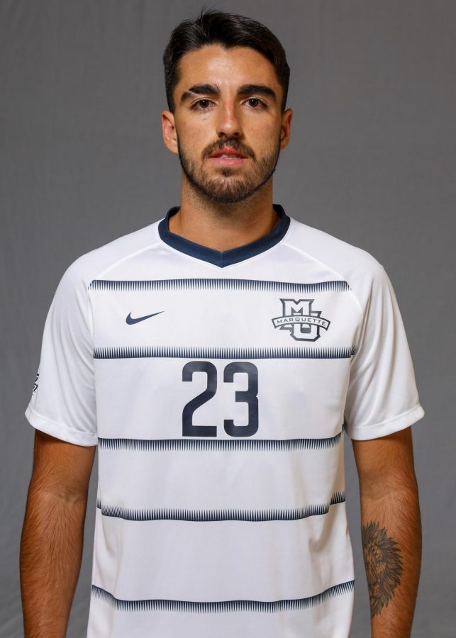 Zyan Andrade is a midfielder who transferred last semester to Marquette from University of San Francisco. (Photo courtesy of Marquette Athletics.)