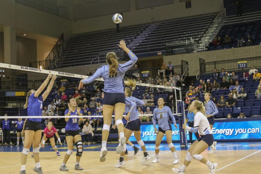 Allie Barber is the all-time leader in kills for the Marquette womens volleyball team. 