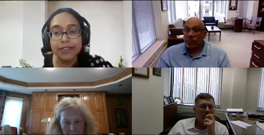 Sumana Chattopadhyay, chair of the University Academic Senate, moderated the meeting.

Screenshot of the Microsoft Teams meeting