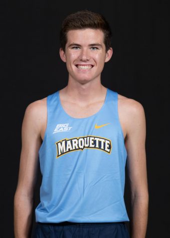Thomas Leonard is a first-year cross country runner from Chicago. He led his cross country team to qualify for the 2017 state championships as a sophomore. (Photo courtesy of Marquette Athletics.)