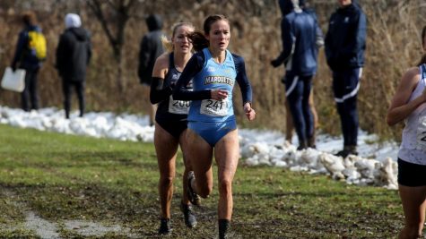 Emily Foley (241) runs in the 2019 BIG EAST Cross Country Championship. (Photo courtesy of Marquette Athletics.)