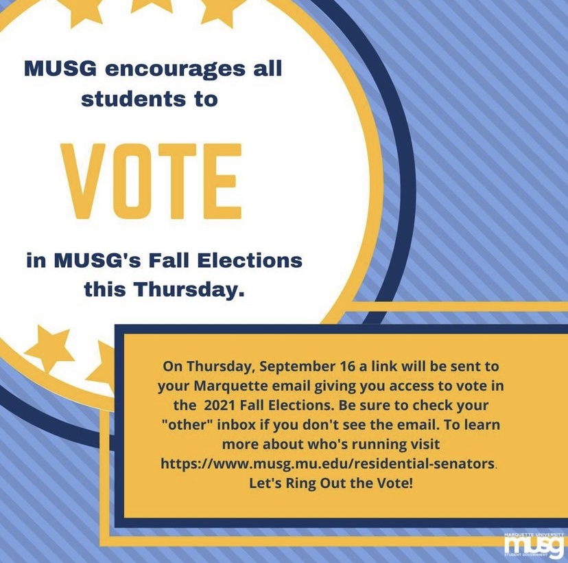 Marquette University Student Government holds elections for 2021 residential senators.