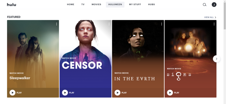 Streaming services like Hulu offer special topics that highlight their Halloween movies and shows.