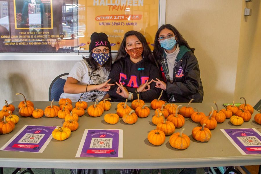 The Sigma Lambda Gammas hosted a pumpkin sale to raise money for breast cancer awareness.