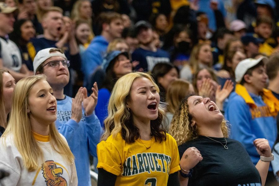 Marquette student section during mens basketballs 67-66 win over No. 10 Illinois Nov. 15. 