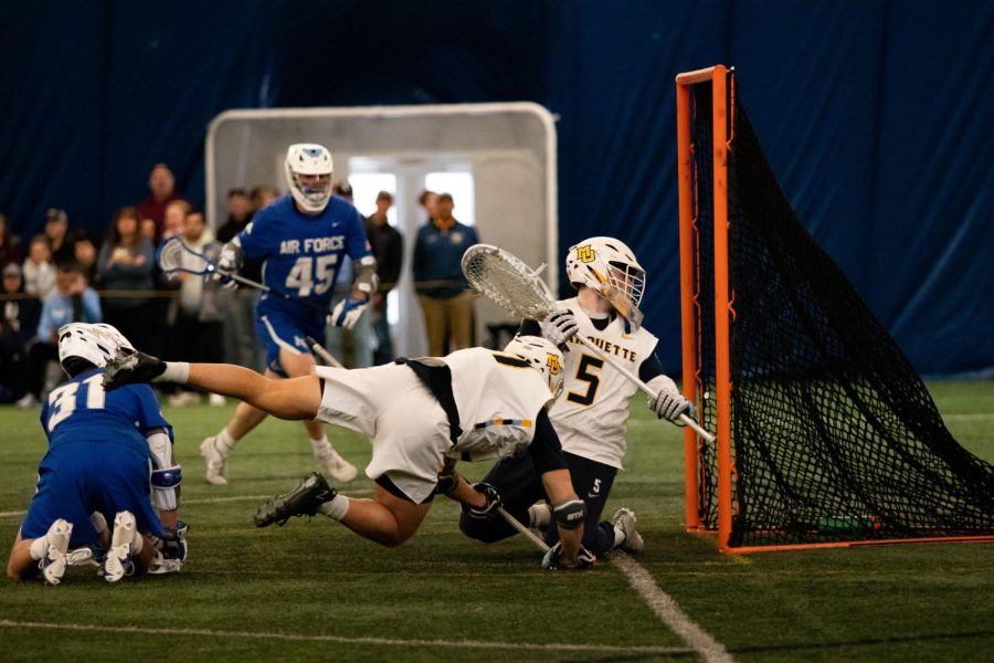Marquette+mens+lacrosse+fell+to+the+United+States+Air+Force+Academy+March+26+at+Valley+Fields.+