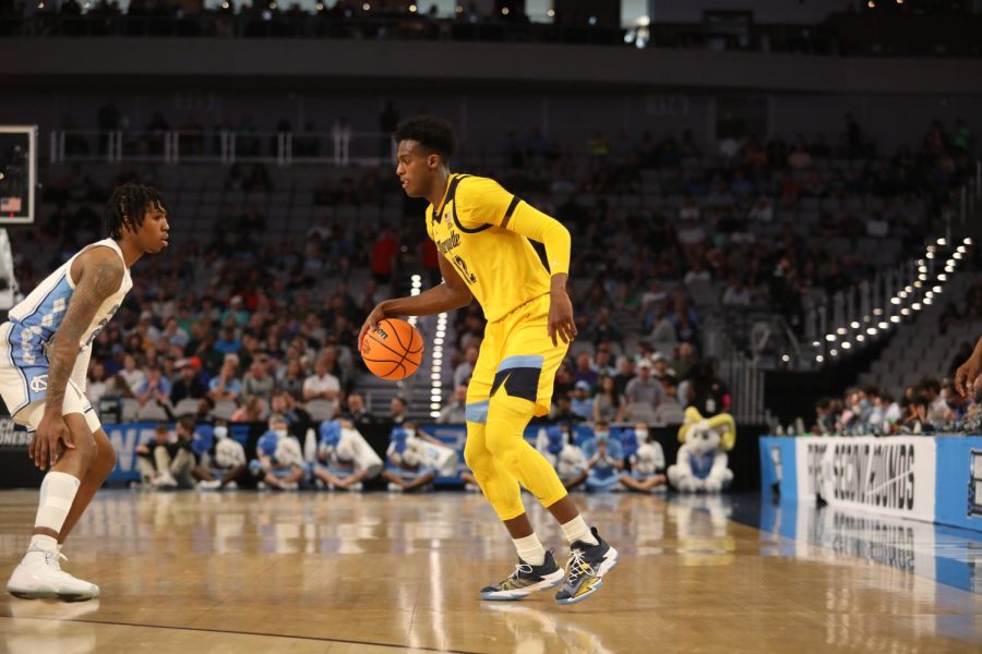 Olivier-Maxence Prosper lead Marquette mens basketball in its 95-63 loss to North Carolina in the First Round of the NCAA Tournament. (Photo courtesy of Marquette Athletics.)