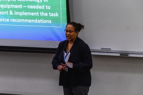 MUPD Police Chief Edith Hudson spoke to campus community members at a campus safety student forum last Wednesday