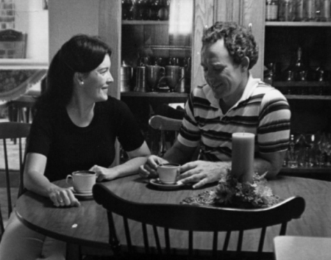 Carla Hay and her husband Robert chat over coffee in their home in 1975.