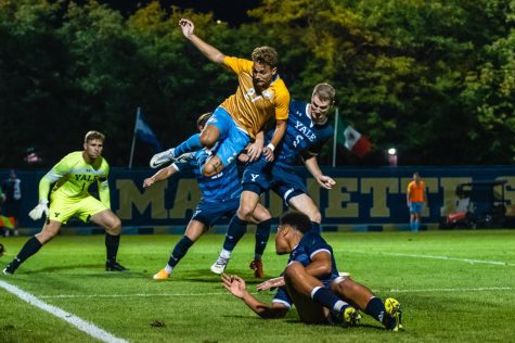 Marquette mens soccer fells to Yale 3-2 at Valley Fields Sept. 17. 