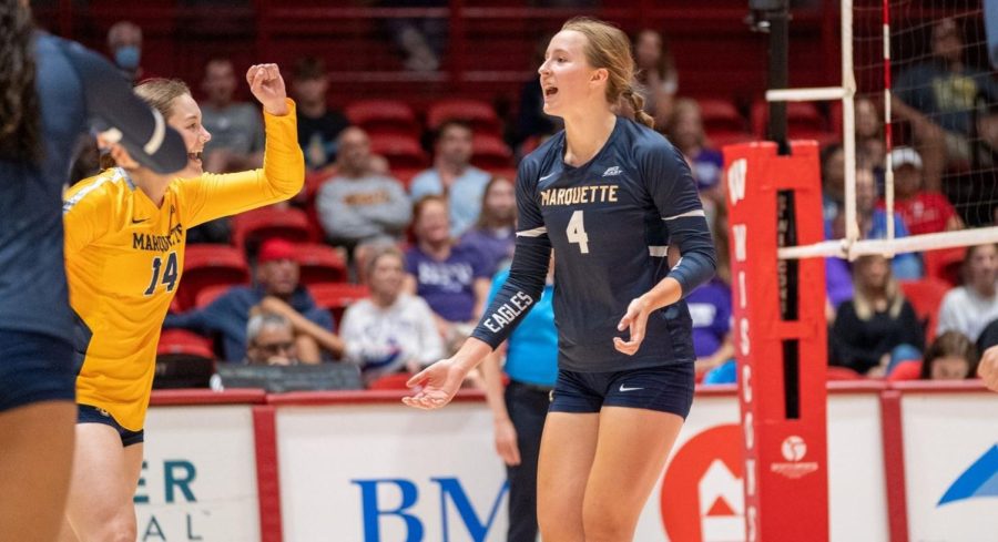 No. 24 Marquette defeated High Point University 3-1 Sept. 4 at UW Field House. (Photo courtesy of Marquette Athletics.)