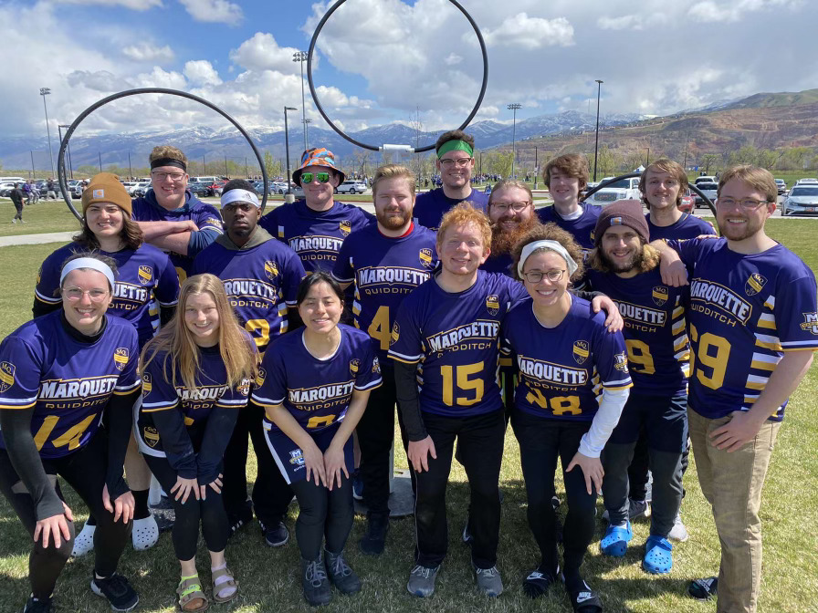 The+Marquette+Quidditch+team+at+nationals+last+year+in+Salt+Lake+City%2C+Utah.+%28Photo+courtesy+of+Marquette+Club+Quidditch.%29