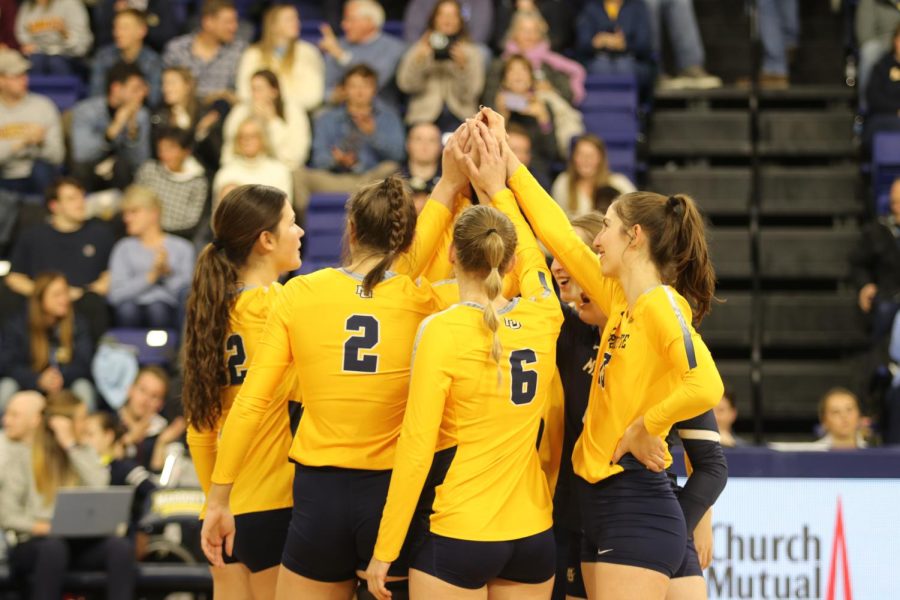 Marquette+volleyball+earned+its+25th+win+of+the+season+Nov.+18+with+a+3-1+win+over+Xavier.+