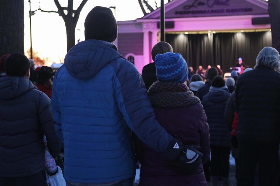 A couple embrace each other at the one year remembrance ceremony honoring the victims of the Waukesha parade tragedy in Cutler Park Nov. 21, 2022.