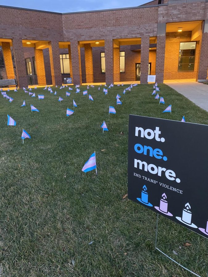 Each flag symbolizes a transgender life that have been lost. 