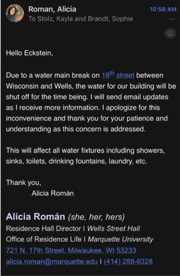 This email confirmed for residents that The Commons had water issues.