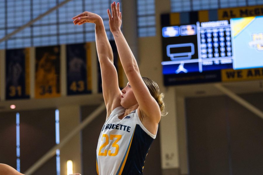 Senior guard Jordan King scored a career-high 30 points in Marquette womens basketballs win over Loyola Chicago Dec. 10 at the Al McGuire Center. 