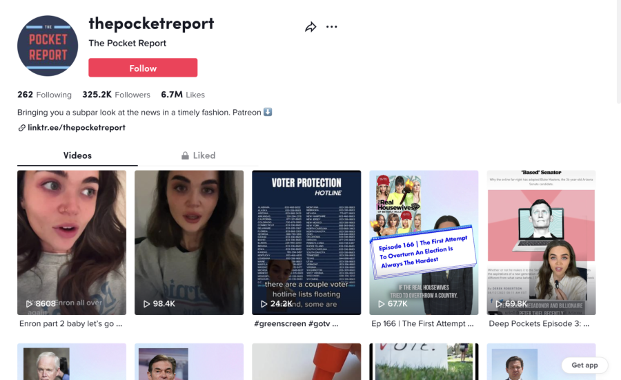 Gaby DiVittorios viral TikTok account called The Pocket Report. 