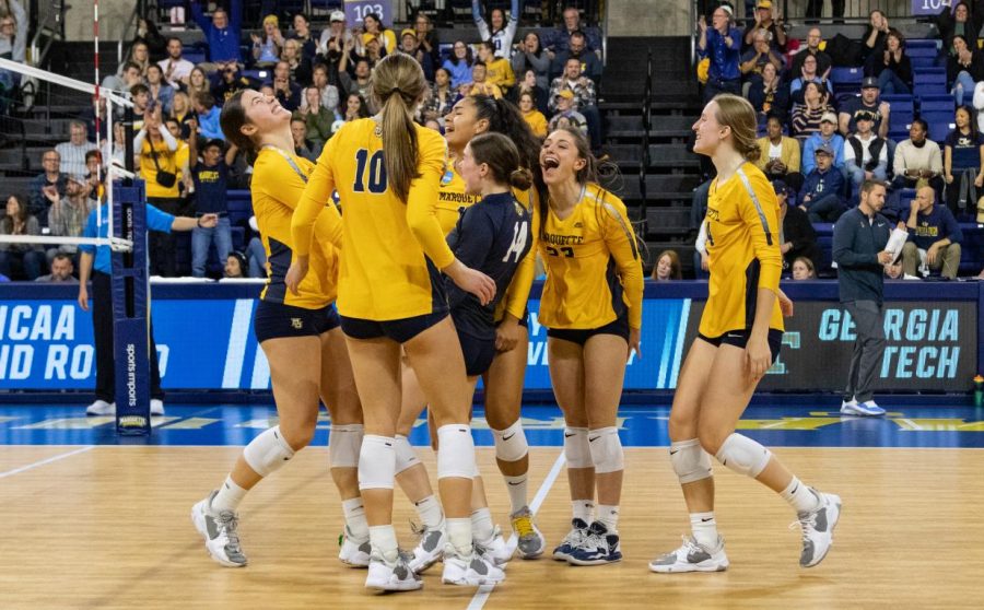 Marquette+volleyball+swept+Georgia+Tech+Friday+Dec.+2+in+the+Al+McGuire+Center+to++advance+to+the+Sweet+16+of+the+NCAA+Tournament+for+the+second+time+in+program+history.+