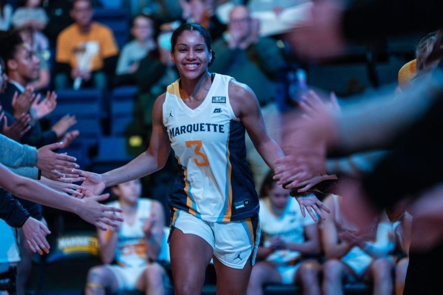 Junior guard Rose Nkumu (3) is averaging 5.4 points, 2.4 rebounds and 2.5 assists per game this season for Marquette womens basketball. 