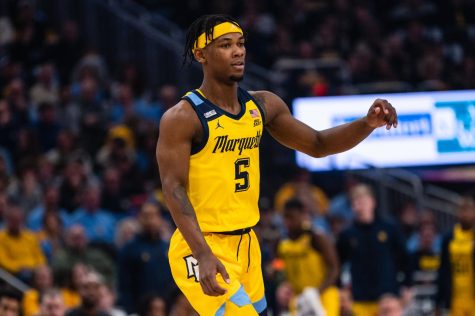 First-year Chase Ross in No. 14 Marquette mens basketballs win over Butler Feb. 4 at Fiserv Forum. 