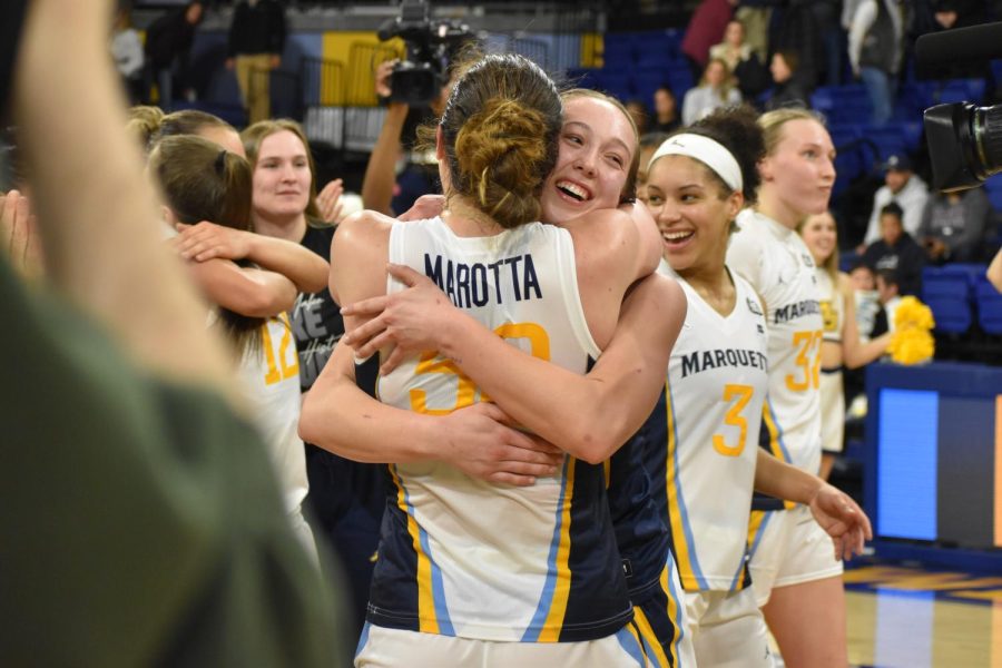 Marquette womens basketball defeated No. 4 UConn 59-52 Feb. 8 at the Al McGuire Center. 