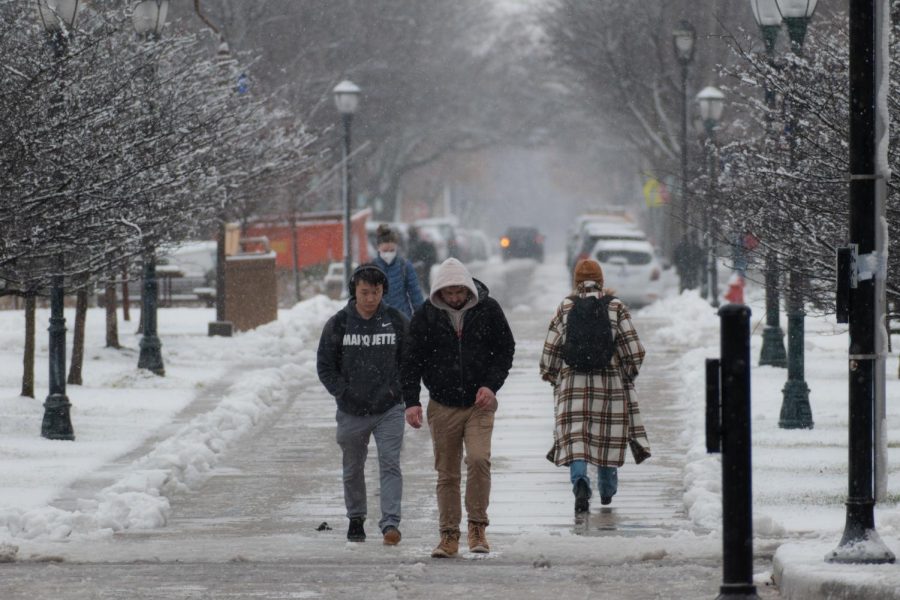 Exactly one week ago, the Marquette University campus and classes were closed due to weather as well. 