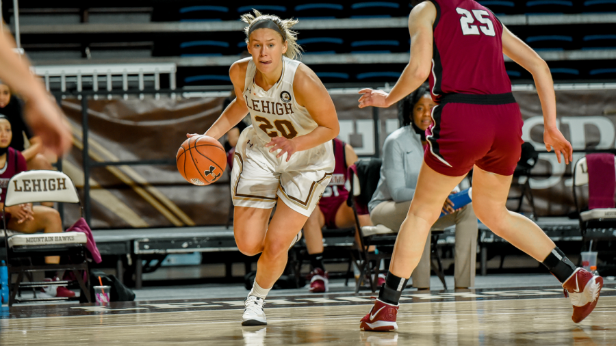 Frannie Hottinger was named the Patriot League Player of the Year this past season after averaging 20.4 points and 9.7 rebounds per game at Lehigh University. (Photo courtesy of Lehigh University.)