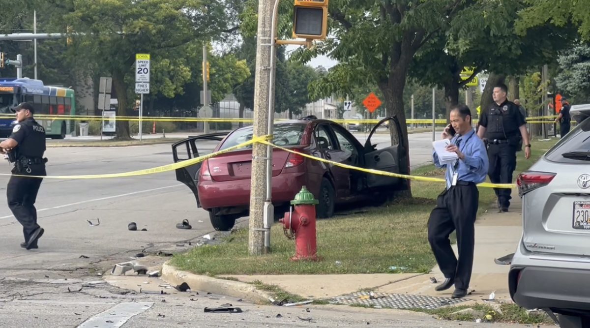 Milwaukee Police investigate the aftermath of the crash just shortly after 5 p.m. Wednesday.