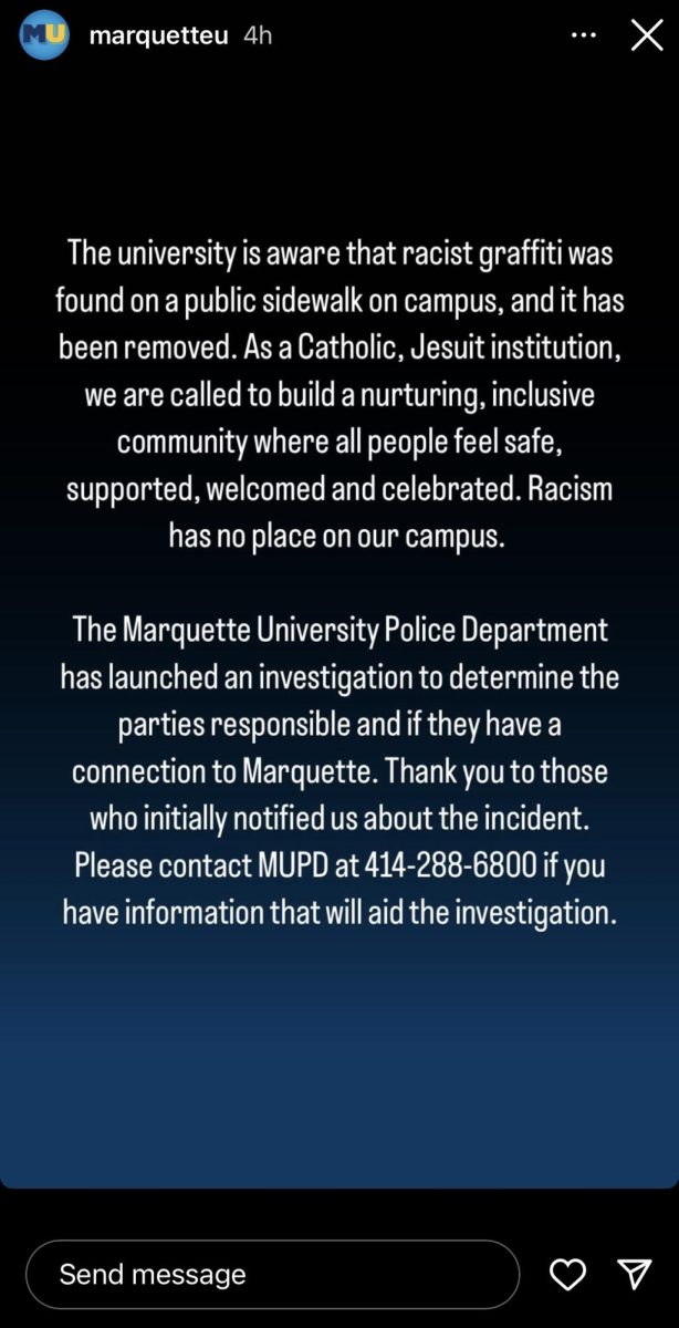 A Marquette University statement posted on Instagram, Tuesday.