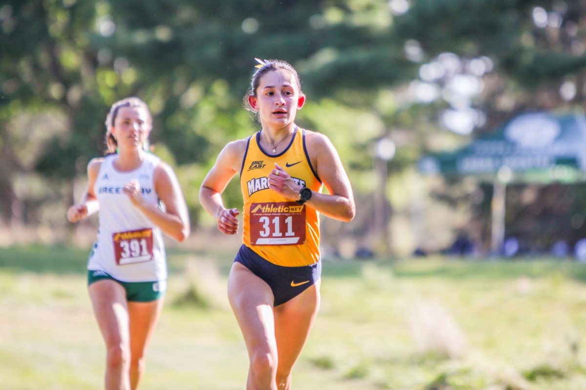 Senior Lexi Keppler finished in first place for the women’s team at the Madison Opener. (Photo courtesy of Marquette Athletics.)
