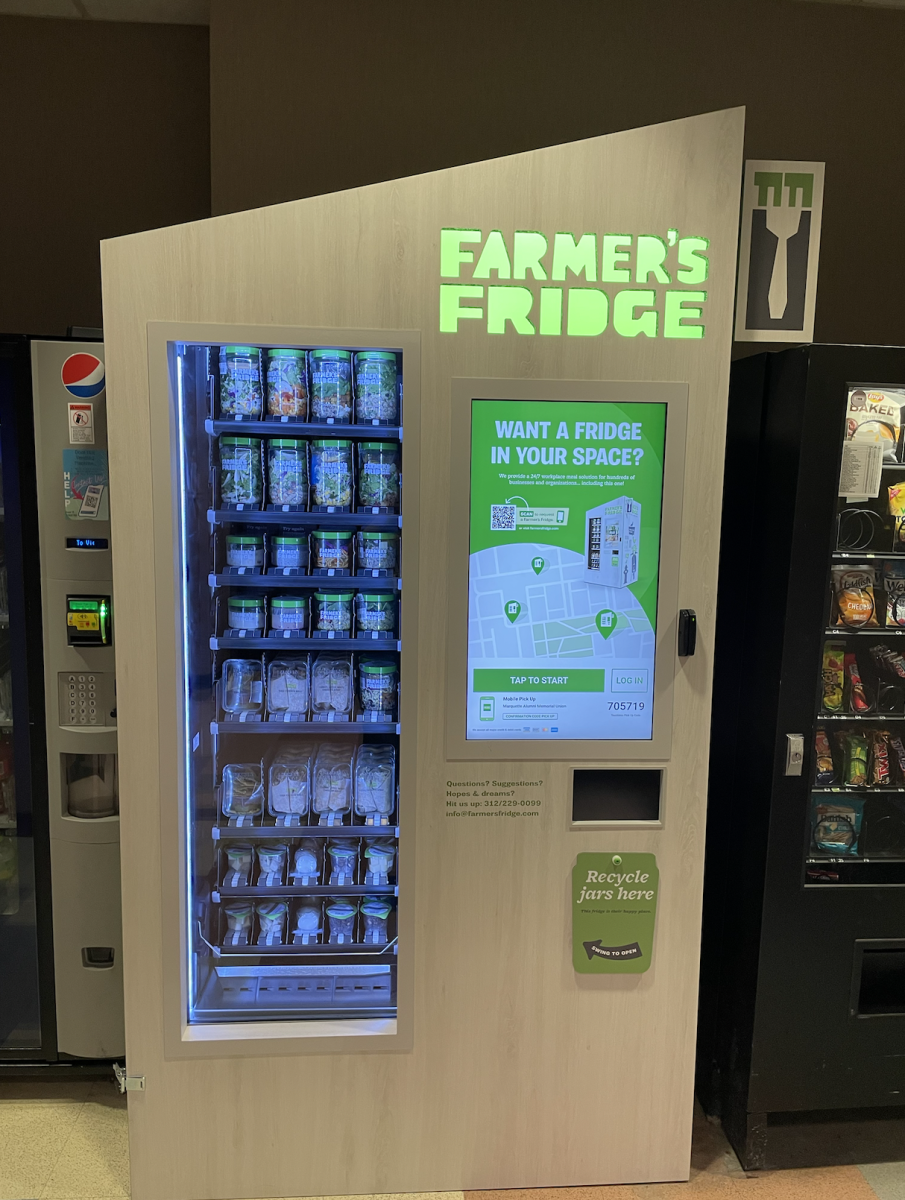 Farmers Fridge vending machine in Marquette Place.