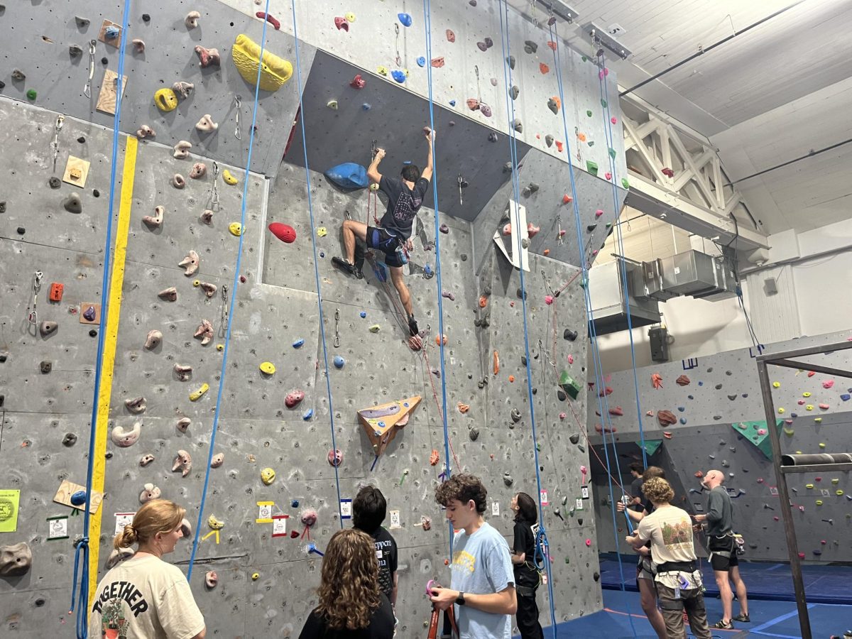 Marquette club rock climbing holds biweekly practices at Turner Hall.