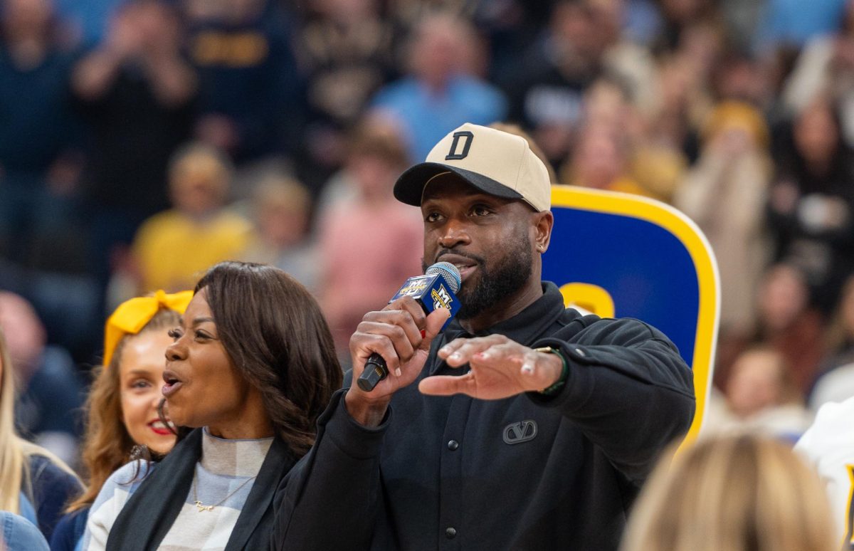 Dwyane Wade announced his $3 million gift to Marquette during the first half of Marquette vs Villanova