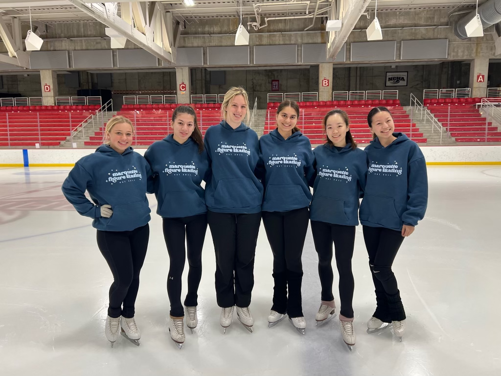 Marquette figure skating practices every Monday from 6:30-8:00 am at the Kern Center. (Photo courtesy of Marquette figure skating.)